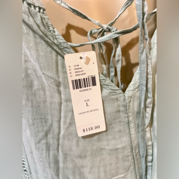 ANTHROPOLOGIE Lilka Womens Mint Green Halsey Embroidered Wide Leg Jumpsuit Large - Picture 8 of 15